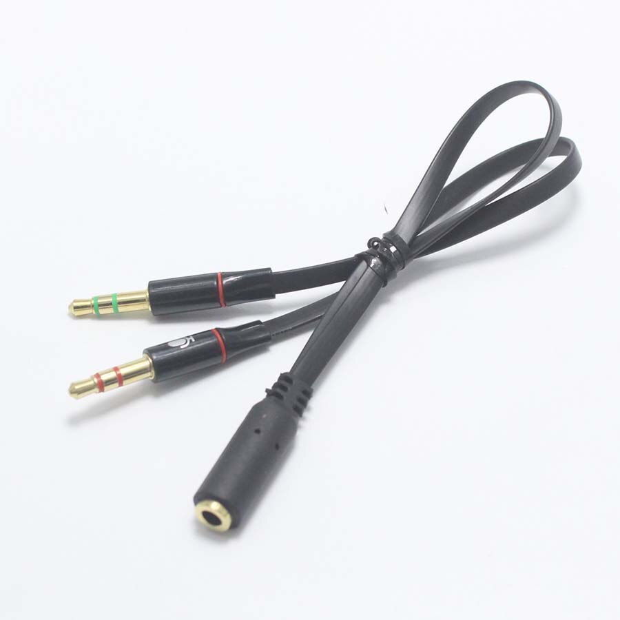 EClyxun 1 stks 3.5mm stereo mini jack 1 Vrouw 2 Man Y Splitter Koptelefoon Audio Kabel: Black