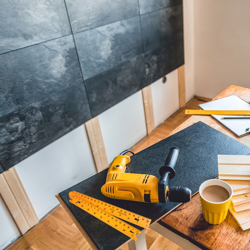 1pc Measuring Tool Ruler Yellow Sectional Ruler Math Teaching Tool