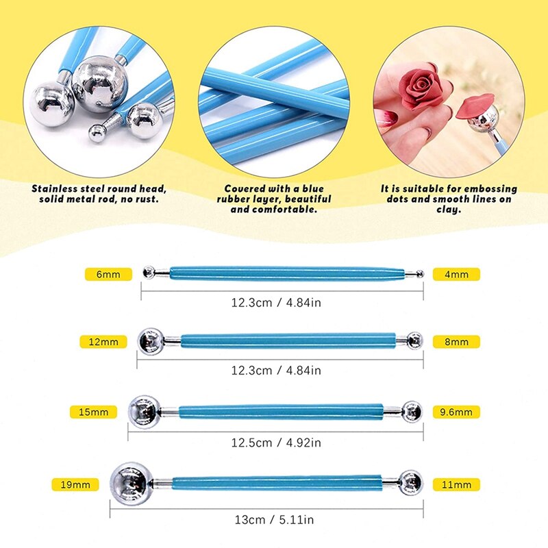 19Pcs Clay Sculpting Tools Kits, Pottery Tools,Plastic Clay Tools,For Making Modeling Clay Fondant Decoration,Clay