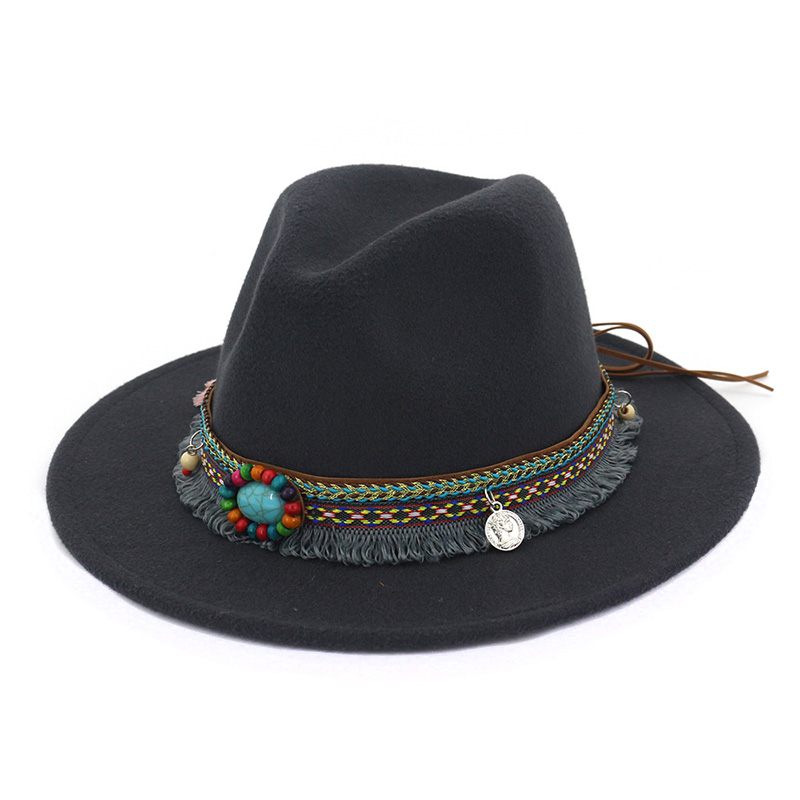 Women Jazz Caps Hats Bohemia Style Woolen Hats for Spring Summer Beach