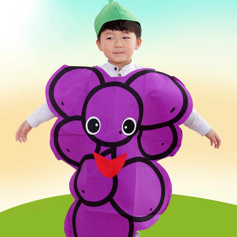 1 Set/partij Kerst Kinderen Vruchten En Groenten Modeling Kostuums Kleuterschool Milieubescherming Outfits (Goede)