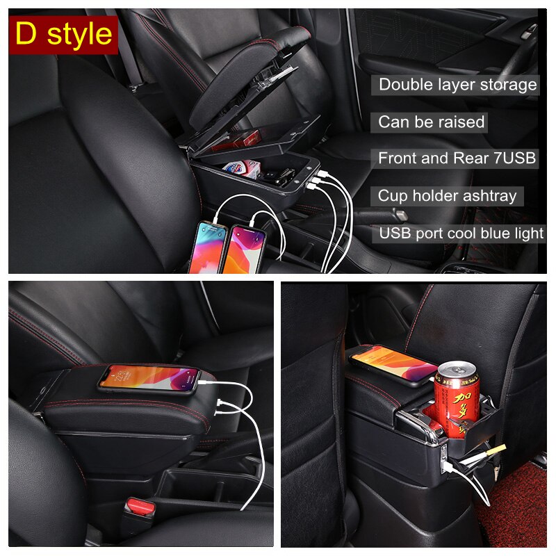 Armrest box For Toyota Yaris Hybrid sol - Dual Layer Rotatable Large Space Central Store Content Box