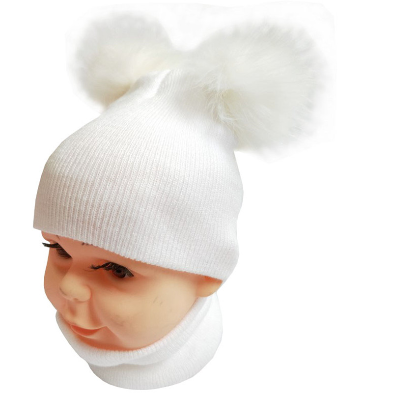 Efterår vinter børn tørklæde hat sæt drenge piger forår varm halstørklæde børn kasket sæt pompon bolde baby hat tørklæde
