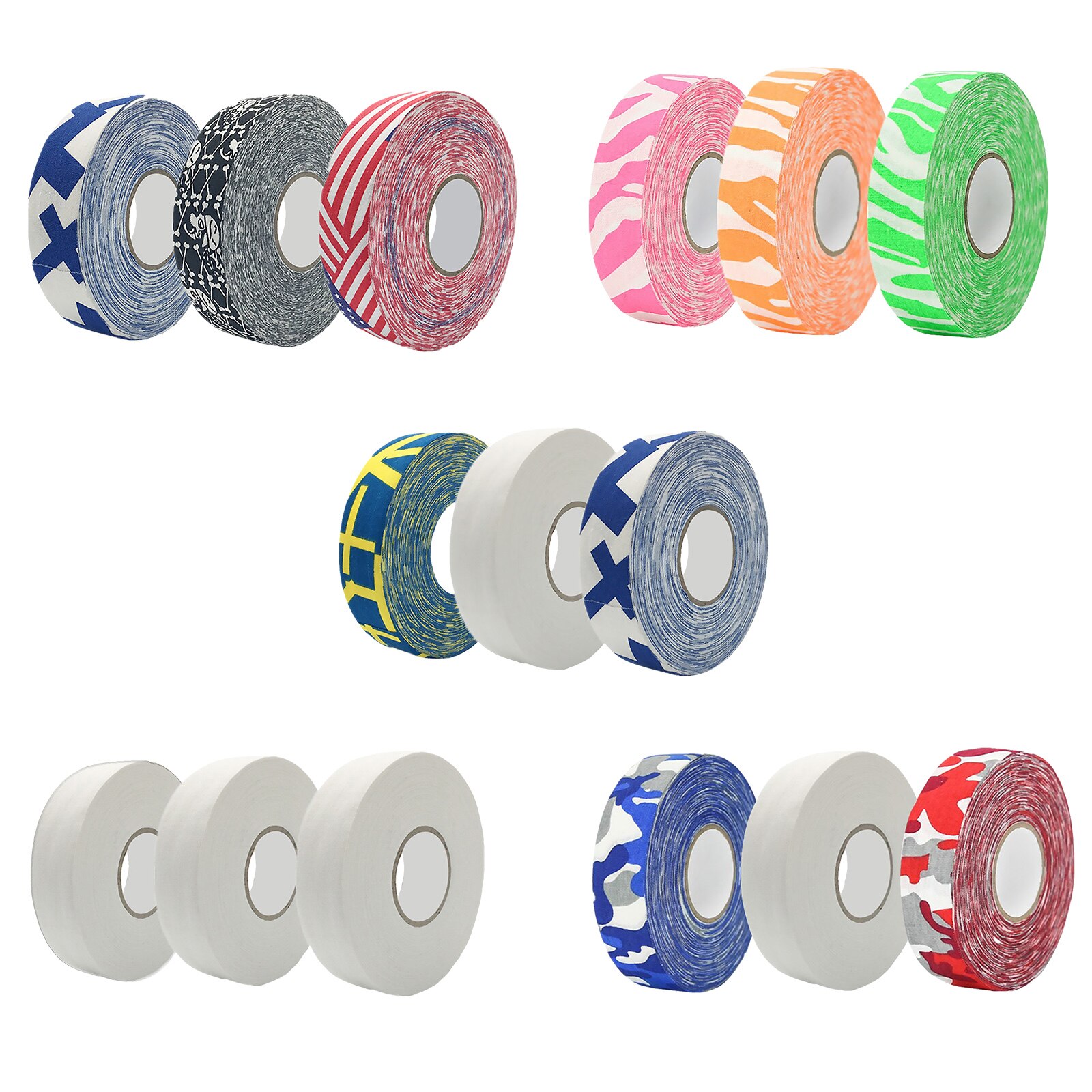 Hockeytape, 3er- pack, mehrzweck-stofftaperolle für eishockey, inlineskishockey, schlägerblattschutz, lacrosse, baseballschläger