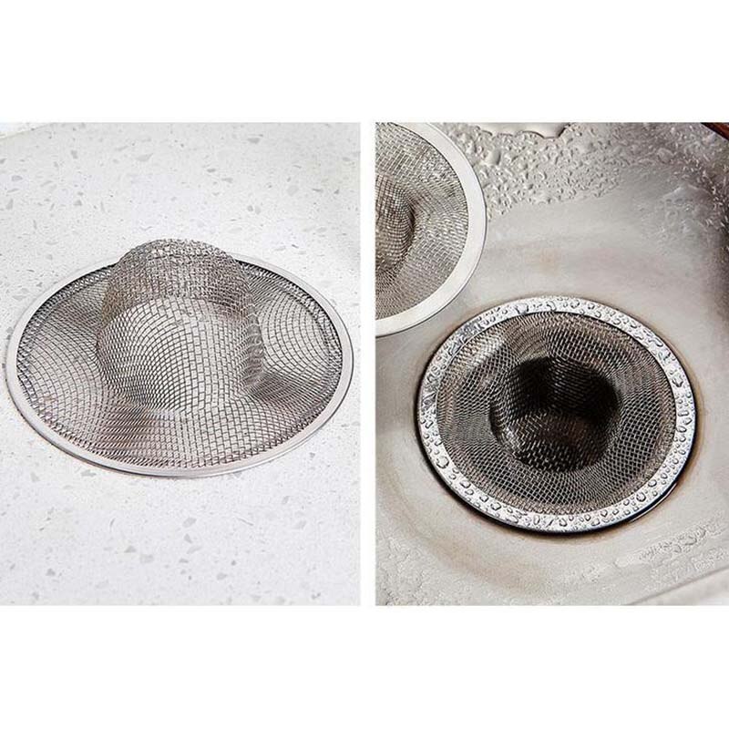 5pcs Stainless Steel Bathtub Hair Catcher Stopper Shower Drain Hole Filter Trap Kitchen Metal Sink Strainer Kitchen Supplies