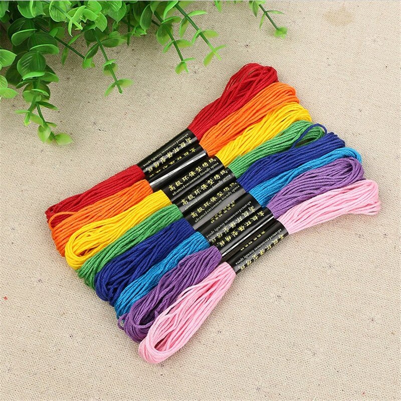 thumbnail interactive-video image 1 of 8Pcs 7.5m Cotton Stitch Embroidery Thread Floss DIY Togo 1 of 10