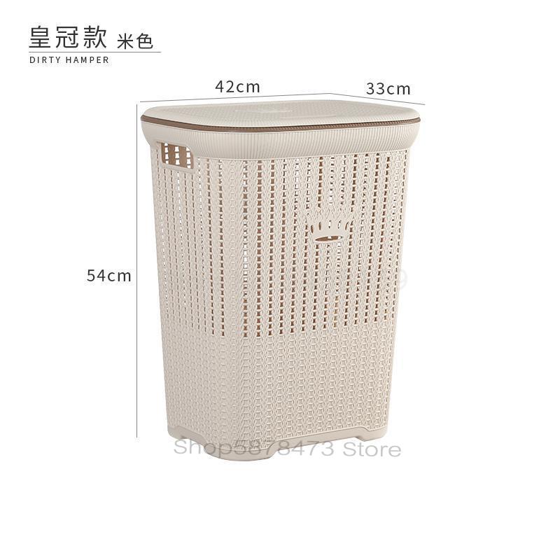 Ekstra stor hindre plast vasketøjskurv vasketøj spand snavset tøj pincet rattan husholdning badeværelse beskidt tøj: 54 x 33 x 42cm 4