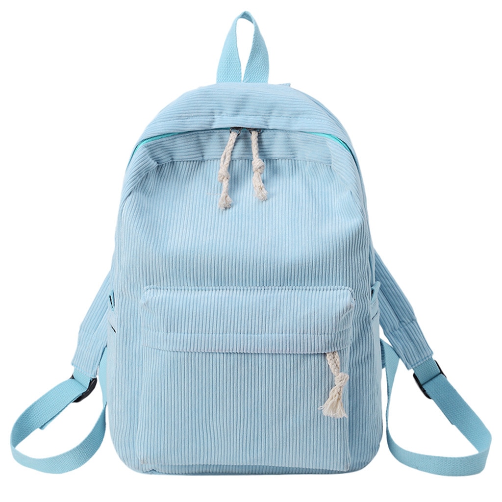# H30 mochila escolar feminina, mochila veludo com zíper sólido, estilo coreano, para estudantes