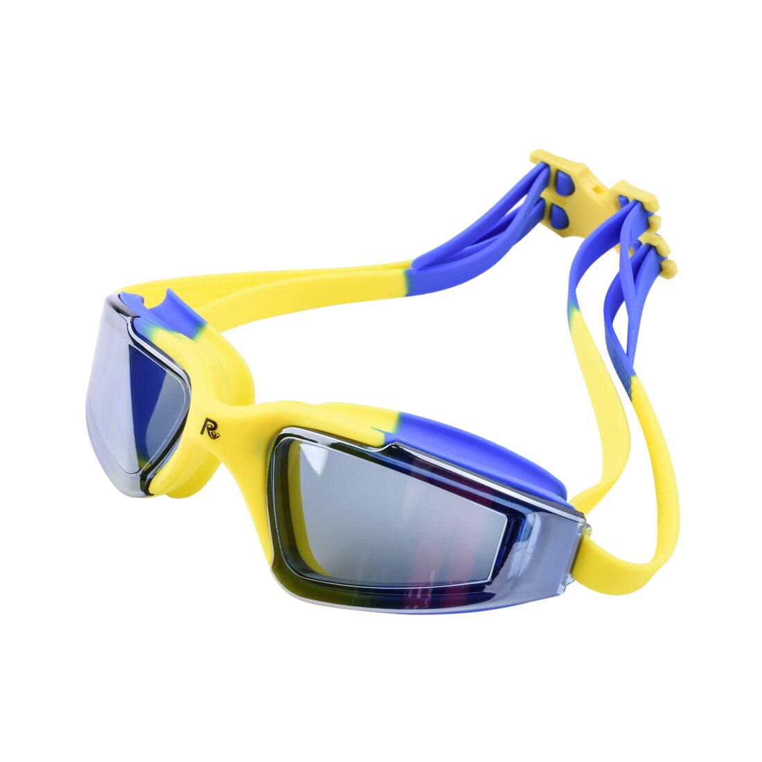 Zwembril Anti-Fog Uv Professionele Siliconen Zwemmen Bril Voor Mannen Vrouwen Volwassenen Kinderen Duiken Waterdichte Sport Eyewear: Blue with Yellow