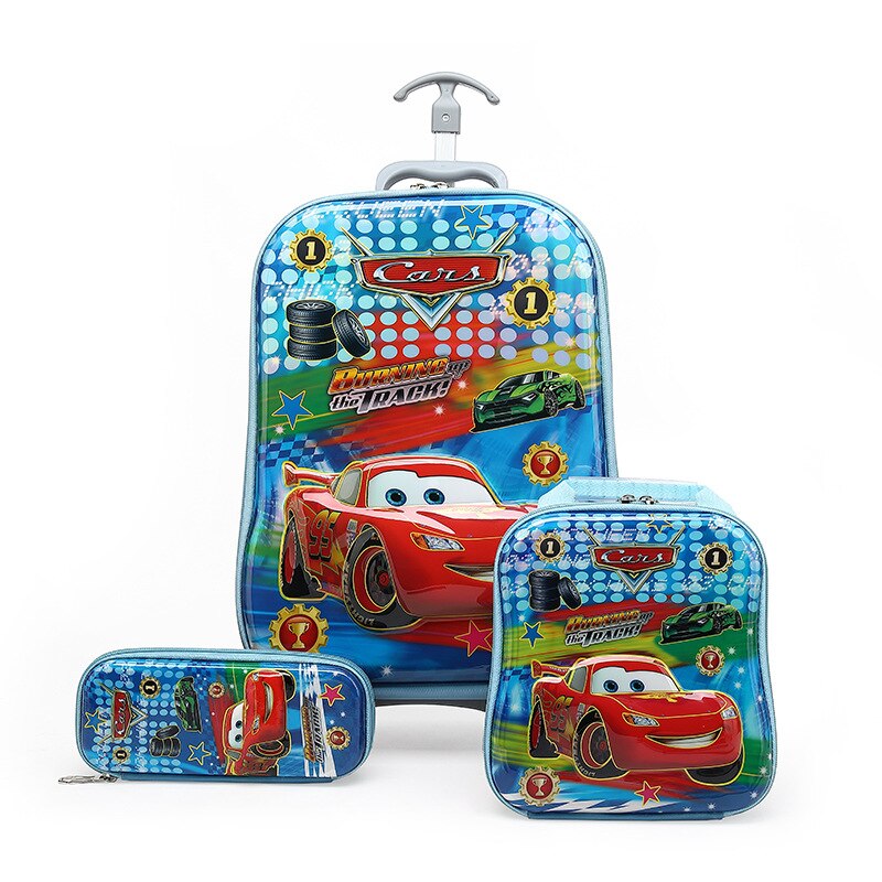 Neue Kinder Gepäck Rad Trolley Gepäck Jungen Mädchen Kinder Rucksack Schule Rucksack kinder Tasche Roll Beutel 3D Koffer