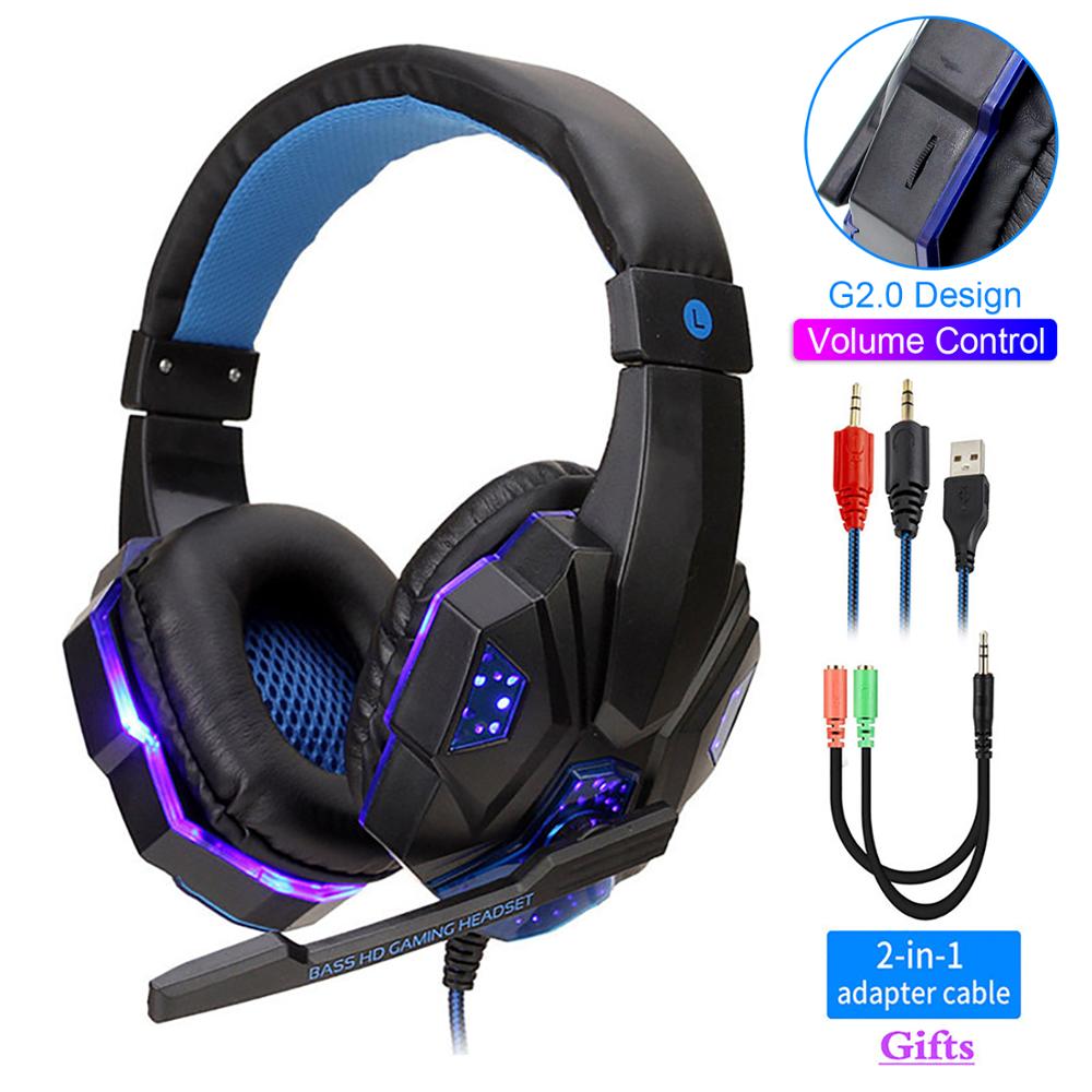 Casque filaire de joueur de basse de lumière Led avec le Microphone pour le commutateur PS4