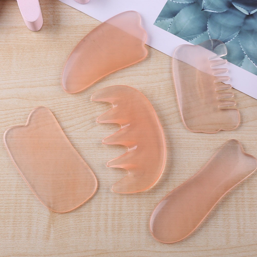 Natürliche Harz Bienenwachs Guasha Schaber Gesicht Hals SPA Therapie Massage Board Rosa Gesicht Massage Schaber Platte Anti-Stress-Massage Werkzeug