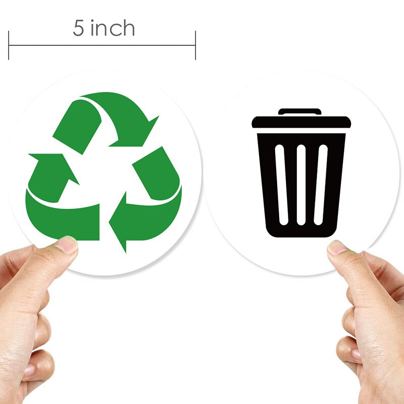 6pc Trash Bin Classification Sticker Home Self-adhesive Is Recyclable Classification Sign Trash Can Decal