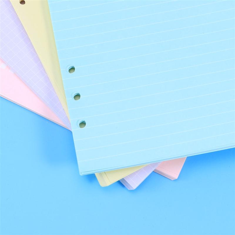 4 pezzi colorati fogli di carta a fogli mobili raccoglitore per fogli Notebook A5 indice classificazione etichette divisori carta (sei fori)