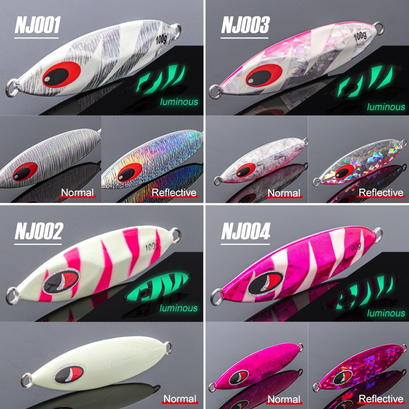 Noeby Metal Jig Lure 40g Spoon Shore Casting Slow Pitch Jigging Swing Super Hard Artificial Bait for Saltwater Fishing Lure