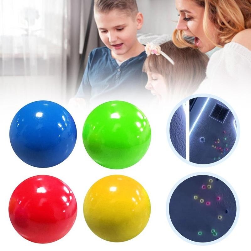 Bola de descompresión TPR para niños, pelota de Squash pegajosa, juguete de descompresión de succión, juguete de pared pegajoso, reflejos, juguetes de entrenamiento