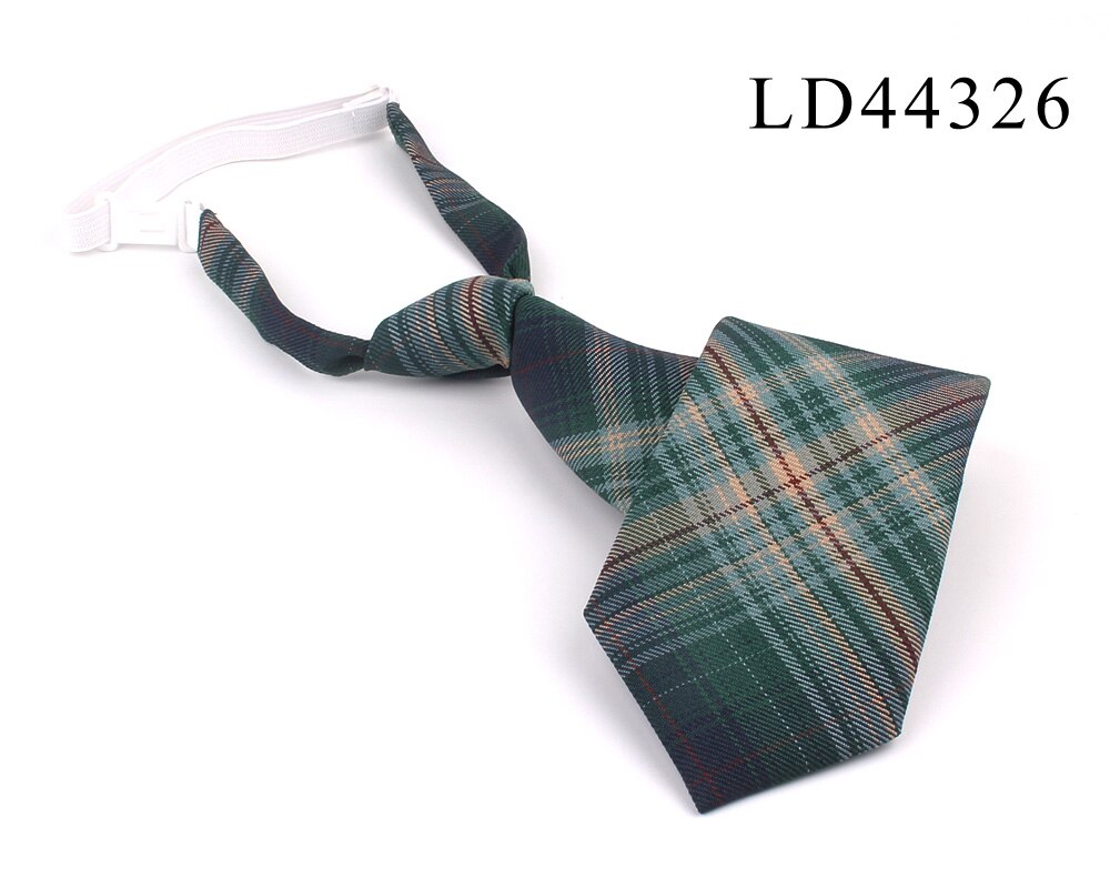 Nowa guma krawaty dorywczo krawat w kratkę dla chłopców dziewcząt krawaty prosty cienki krawat Gravatas leniwy osoba student krawat szyi nosić: LD44326