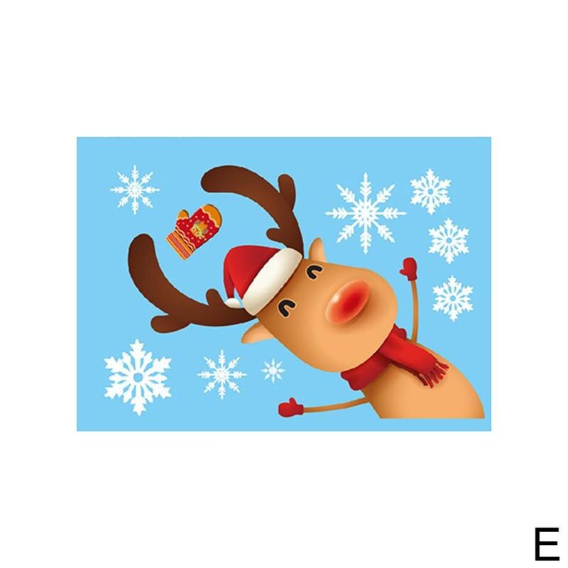 Kerststickers muurstickers statische stickers raamstickers kerstman eland vitrinekast: En