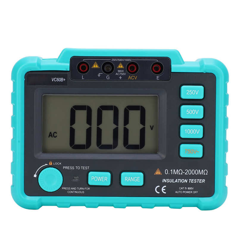 VC60B + 0.1M-2000M 250/500/1000V Digitale Isolatieweerstandstester Multifunctionele Tramegger Meter