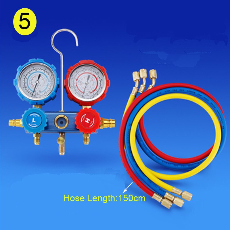 Air Conditioning Manifold Gauge Tool Set With Hose/Quick Coupler/Bottle Opener For R134A Air Condition Refrigeration: 5