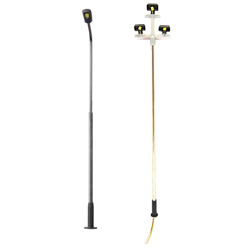 5x 3Led Street Lamp 1:100 Ho Scale Led Street Light Scenery Mini Lamppost for Sand Table Model 3 & 10x Height 8 cm Model Street