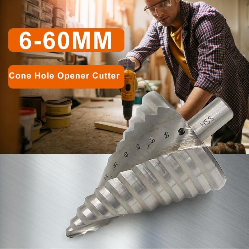 110mm Cone Hole HSS Titanium Coated Step Drill Bit Drilling Power Tools HSS 6-60mm Steel Metal Hole Cutter