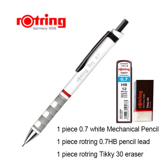 Rotring Tikky Automatische Mechanische Bleistift 0.35/0.5/0.7/1,0mm Kunststoff Stift Halfter: 0.7 Weiß einstellen