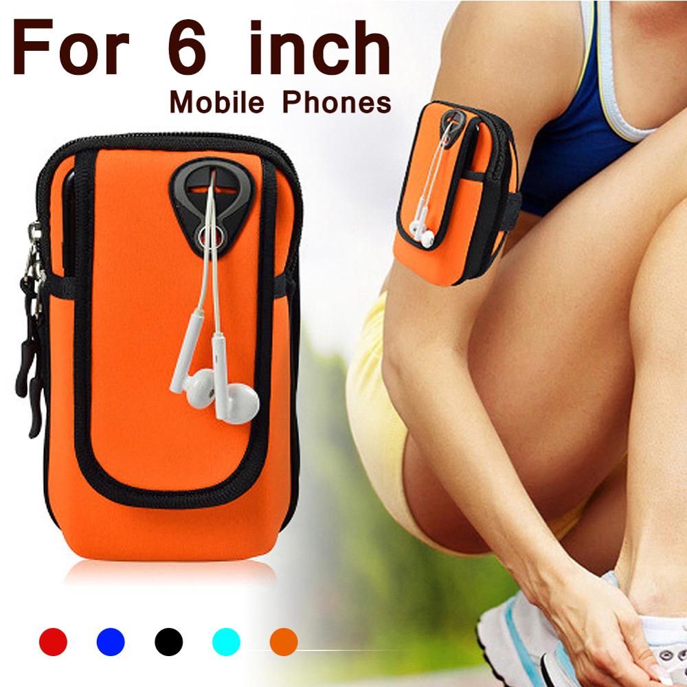 Universelle armbandtasche mit reißverschluss, sport-laufarmband-hülle für smartphones (iphone, android, samsung) bis 6 zoll