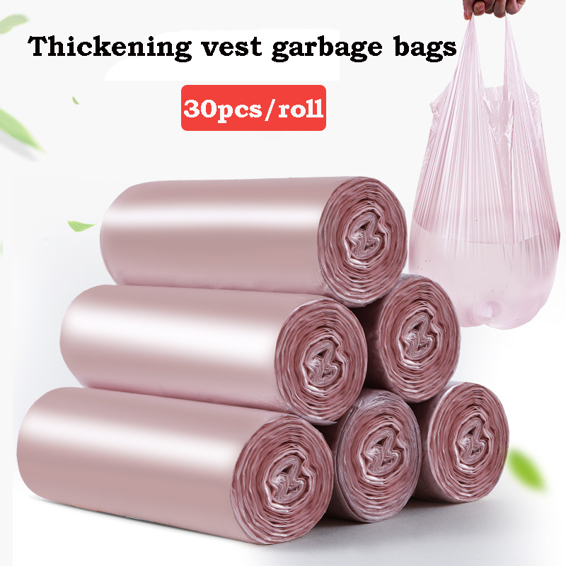 60pcs 45x63CM Big Size Garbage Bags Rose gold Trash Bags Thicken Convenient Environmental Cleaning Waste Bag Plastic Trash Bags