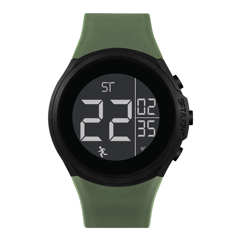 Herren-Digitaluhr, wasserdicht, Sport, multifunktional, Gummi, für Herren, Fitness, Sportler, Zeitmessung, elektronische Uhren, Reloj 2025: Grün