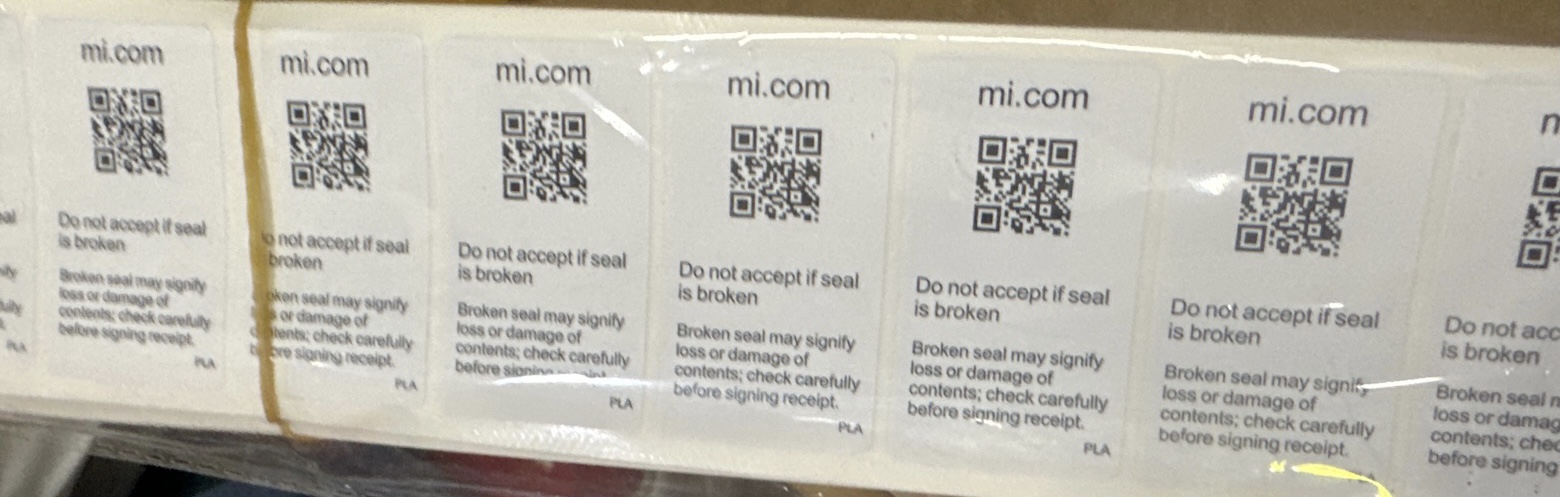 For xiao mi xiaomi mi Box Seal Label Film Sticker QR Code DO NOT ACCEPT IF SEAL IS BROKEN 100pcs/lot