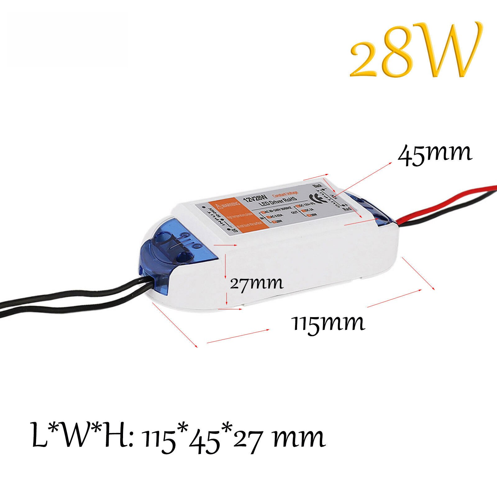 LED Driver Transformer Power Supply 18W 28W 48W 72W 100W 1.5A - 8.3A AC 90 - 240V To DC 12V Adapter Transformer For LED Strip: DC12V 2A 28W