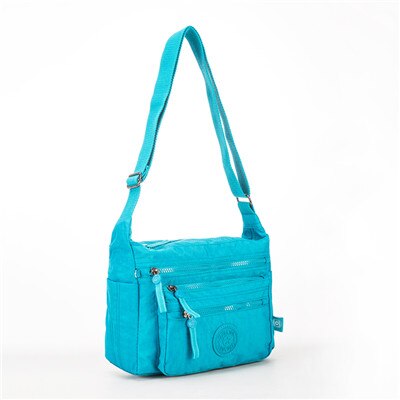 TEGAOTE-bandolera pequeña de nailon para mujer, tipo bandolera bolso de hombro, para playa, estilo coreano,: lake blue