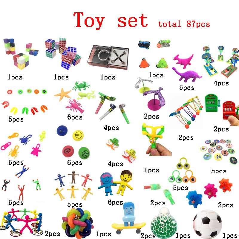 Total 87 Pieces Extrusive-Solving Fidget Kids Toys Various Styles Toy Set