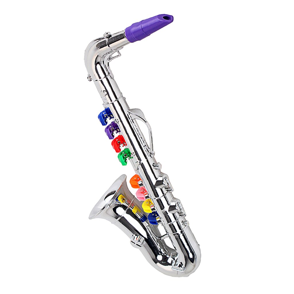 Sliver Mini Saxophone with 8 Note for Preschool Educational Birthday Toy