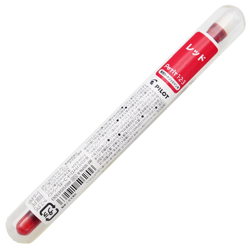 Kawaii pilotpenna spn -20 mini reservoarpenna fin spets 0.3mm genomskinlig färgglad bläck student skrivartillbehör barn wrting: 3 röda patroner