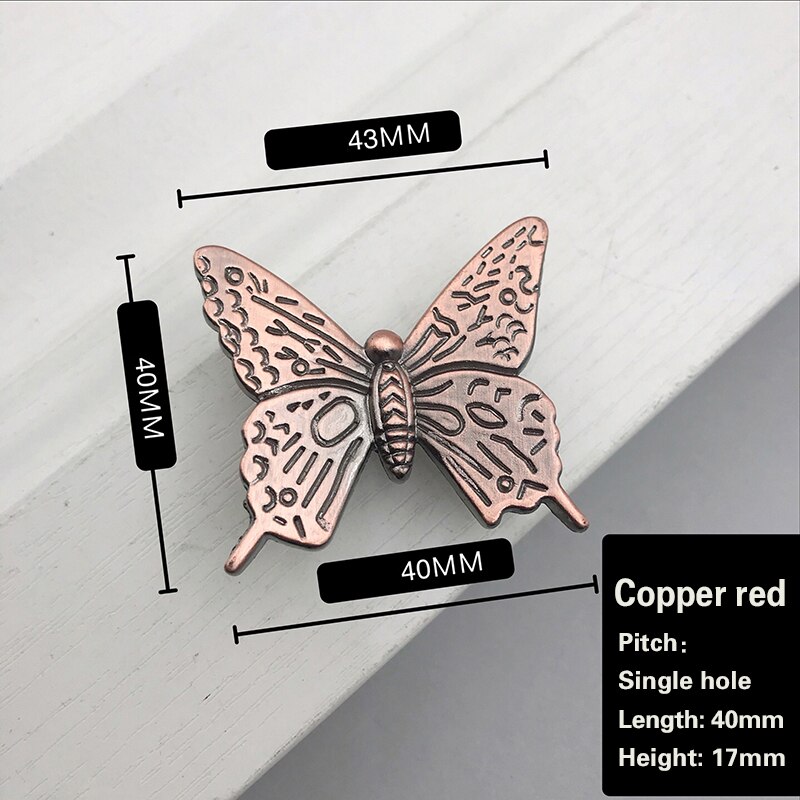 3d sommerfugl knop antik bronze messing møbler håndtag vintage køkkenhåndtag kommode skuffeskab træk knapper skuffe indretning: 2