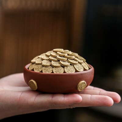 Sable violet chanceux thé ornements pour animaux de compagnie peut élever Boutique lingots Cornucopia zodiaque chien Wang Cai thé accessoires