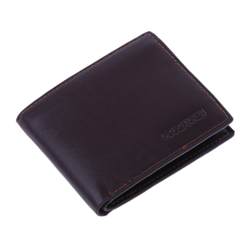 Men's Short Leather Wallet ID Credit Card Holder Billfold Purse Clutch Male Mini Letter Print Photo Wallet: BN