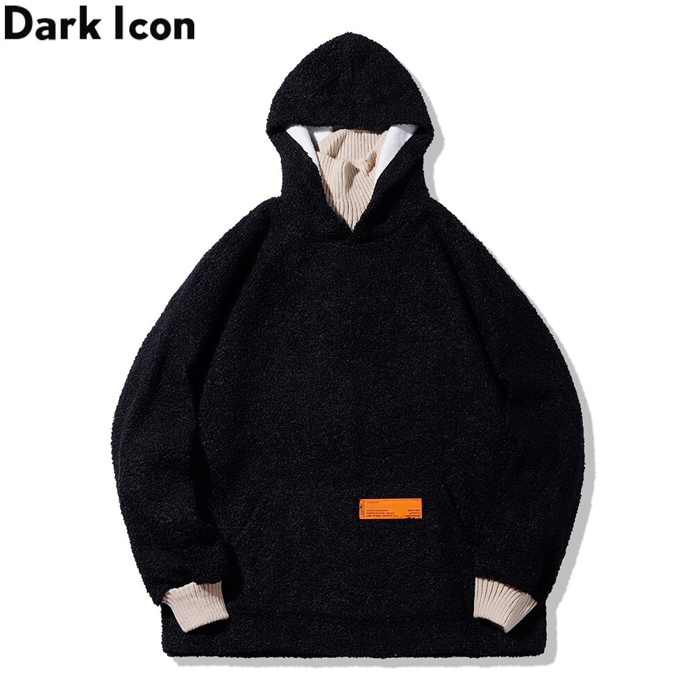 Dark Icoon Voorvak Hoodie Mannen Winter Oversized Sweatshirts Met Hoodie Preppy Stijl Hoodies