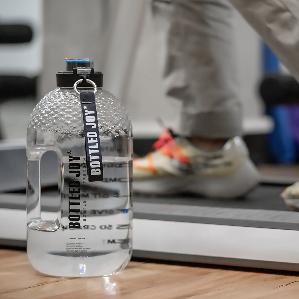 3.7l stora vattenkokare genomskinlig vattenflaska utomhus sport vattenflaska fitness ord tryckt vattenkokare