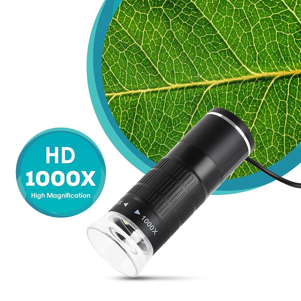 HD Electron Digital Microscope 1000X with 8 LED 3in1 Plug for Mobile Phone PC Skin PCB Inspection Tools Photo Video Recorder