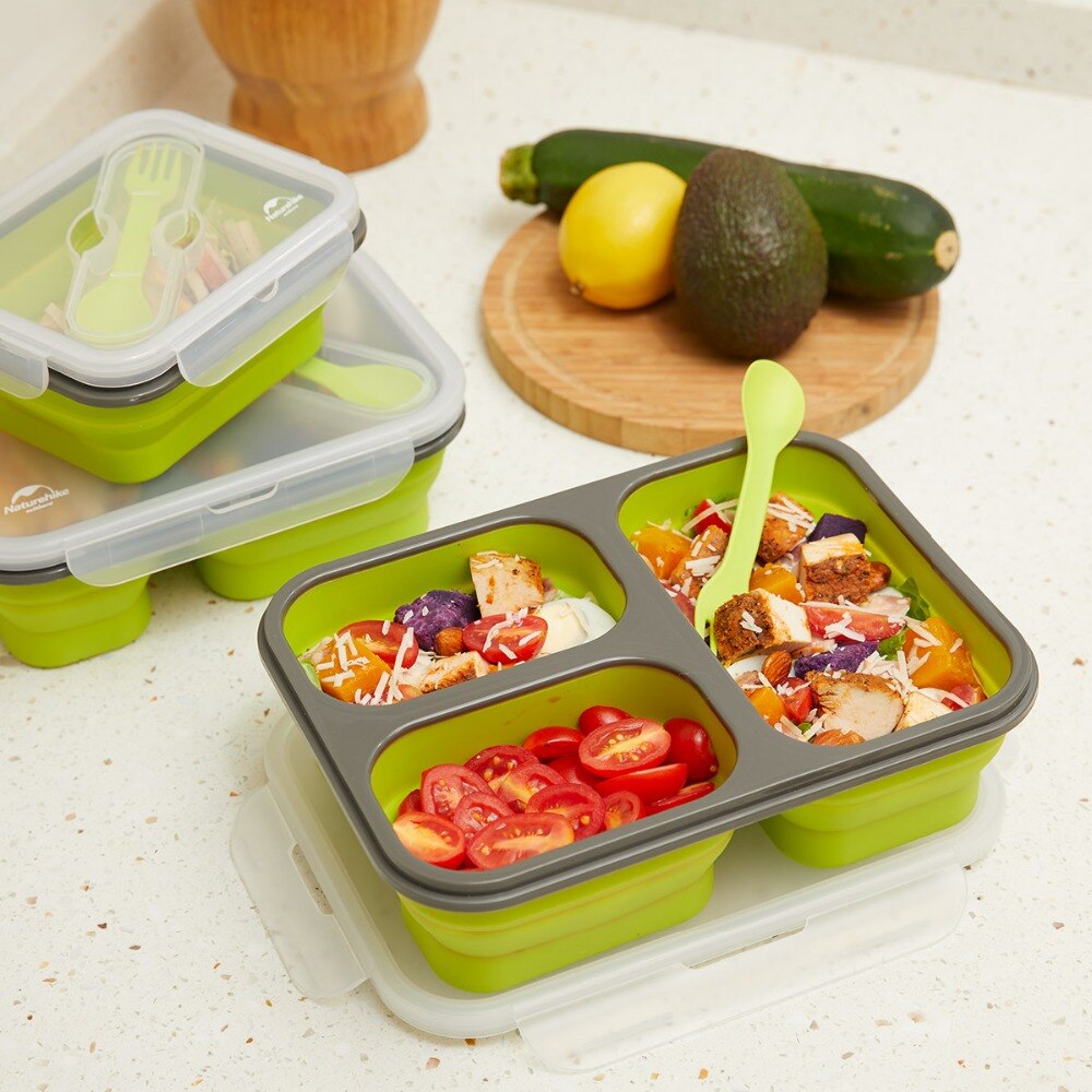 Naturehike Silicone Folding Bento Box Collapsible Portable Lunch Box for Food Dinnerware Food Container Food Bowl