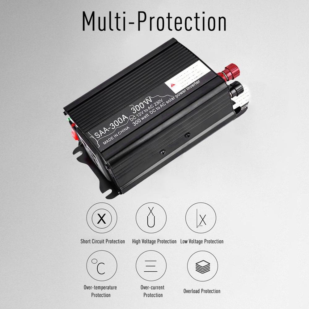 500W Auto Omvormer 12V Naar 220V Gemodificeerde Sinus Omvormer Spanning Converter + Lcd Display