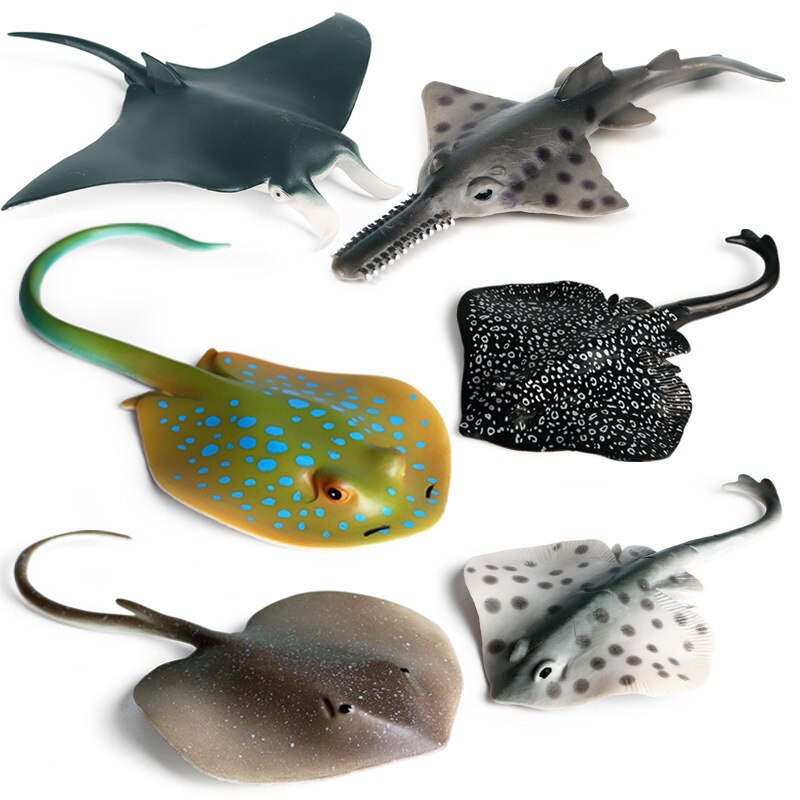 Ocean World Dieren Model Beeldje Sea Life Batfish Duivel Vis Sawfish Action Figure Aquarium Decor Onderwijs Kinderen Speelgoed