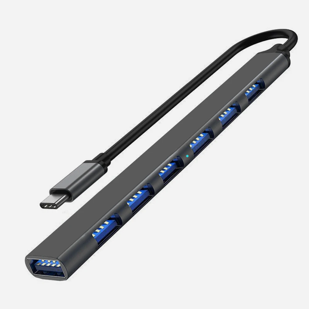 USB 3.0 Hub USB Hub 3.0 USB Splitter 7-poorts Meerdere Expander Type C Hub OTG Adapter voor Laptop PC Harde Schijf Muis Toetsenbord: Oranje