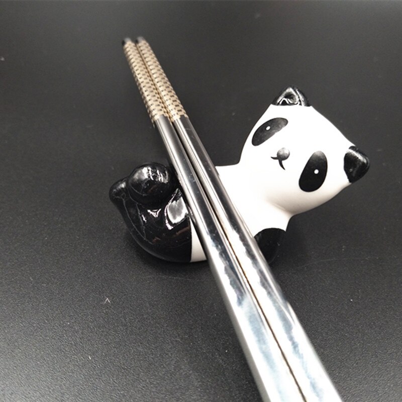 3 stk panda form spisepinde holder stand unik keramisk spisepind hvile ske holder lille dekoration desktop tilbehør