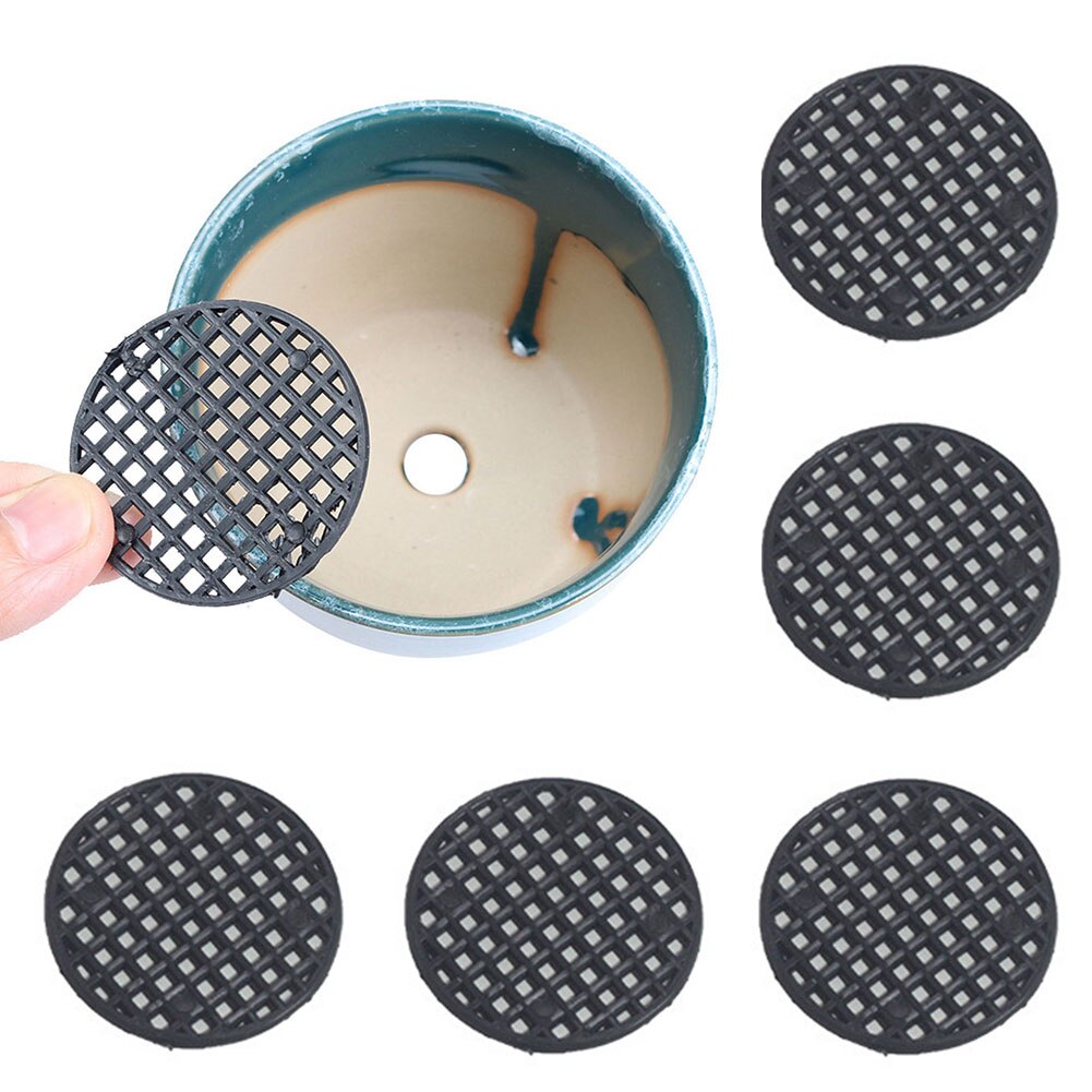 100 st/påse slitstarkt skydd med dräneringshål botten gallermatta blomkruka mesh pad balkong andas läckagesäker tillbehör hem: 4.5cm