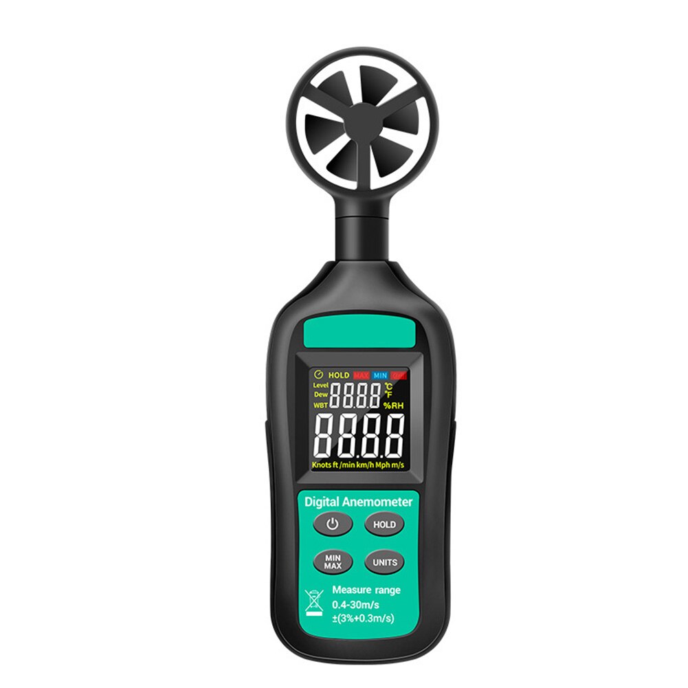 Aneng GN301 Digitale Anemometer 0-30 M/s Wind Meter -10 ~ 45C Temperatuur Tester Anemometro Met Lcd backlight Display