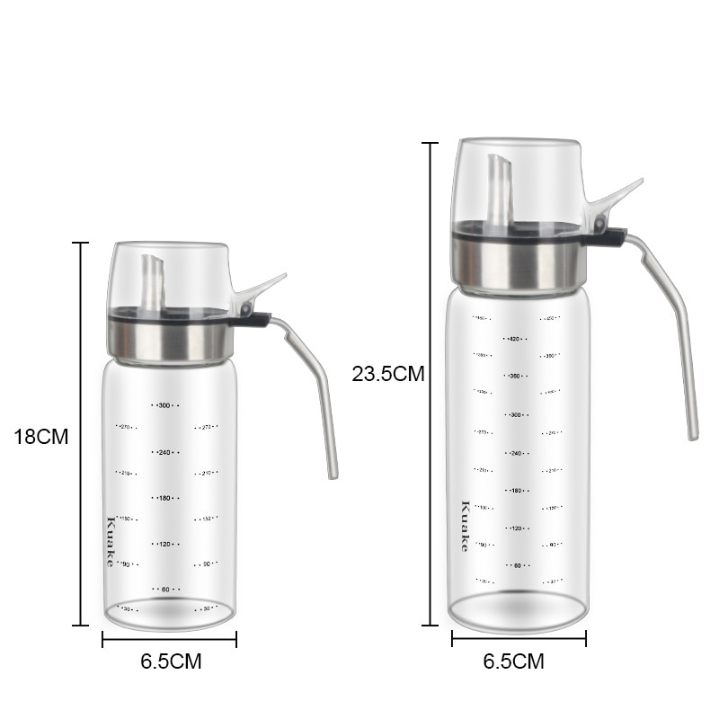 Stainless Steel Olive Oil Dispenser Bottle Oil And Vinegar Dispenser Lead-Free Glass Bottle Kitchen Oil Salad Dressing Container